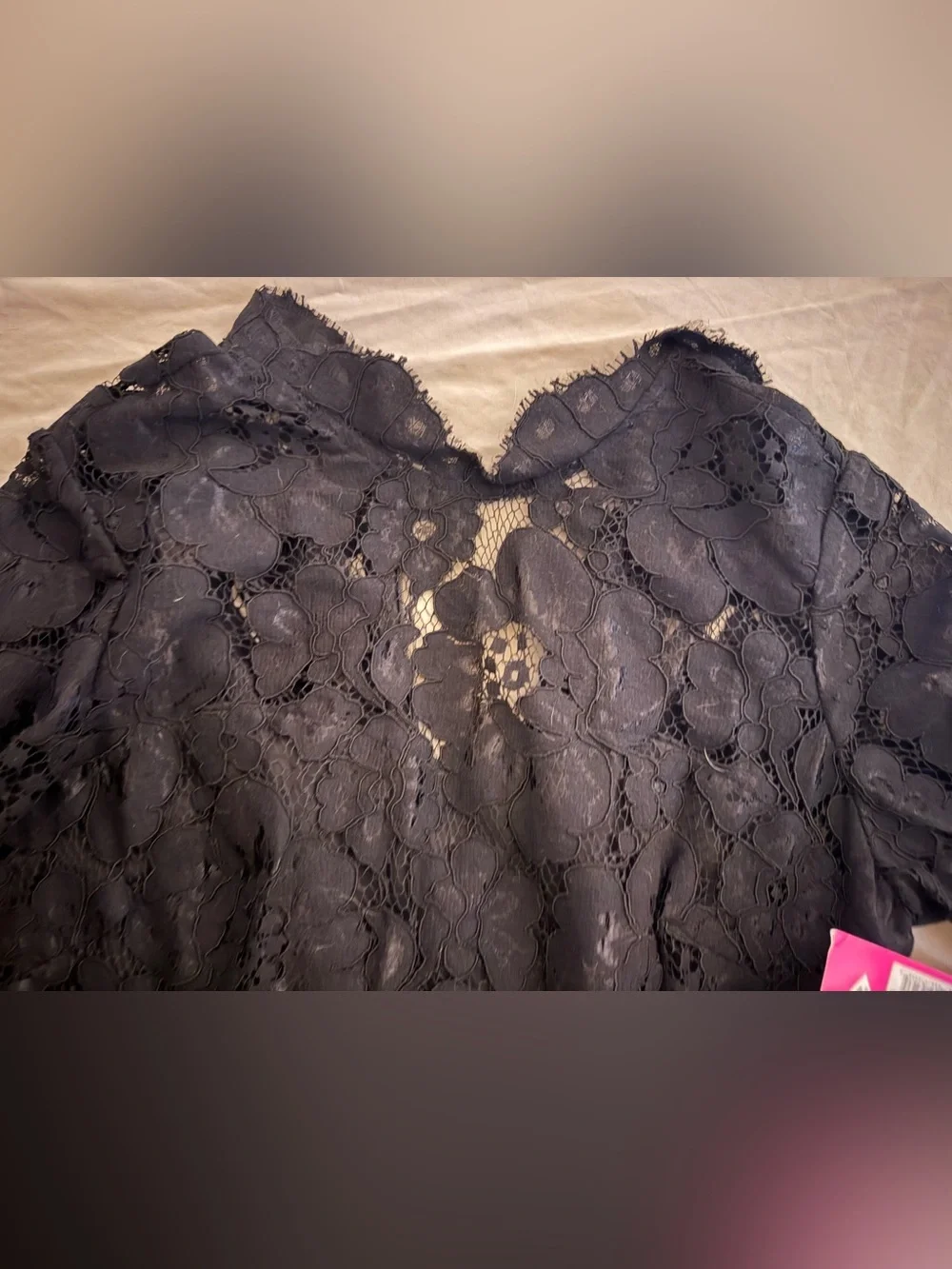 NWT Betsey Johnson Black Lace Long-Sleeve High-Neck Dress